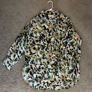 Umgee Multicolor Satin Button Down Shirt